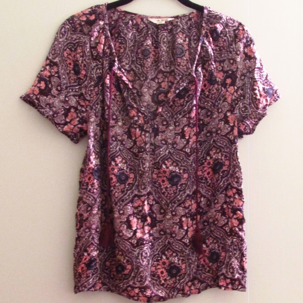 |Lucky Brand| Paisley Printed Tassel Shirt Size M